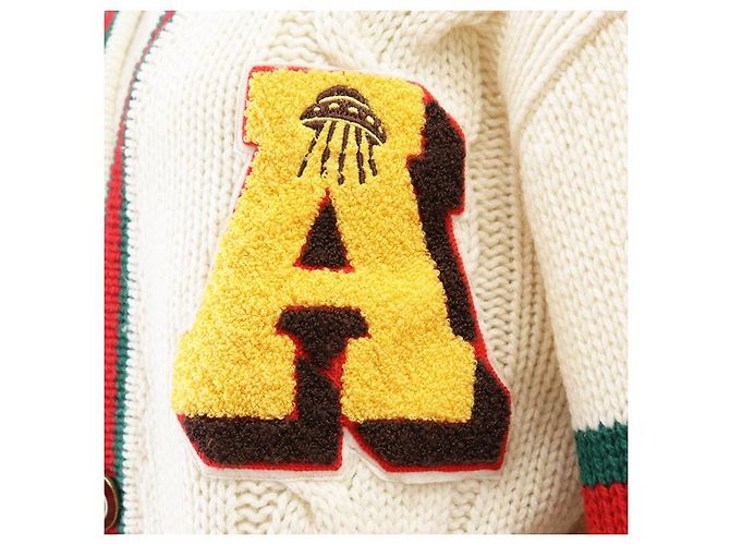 Gucci GUCCY Wollstrickjacke lang Mehrfarben Roh - Ansicht 14