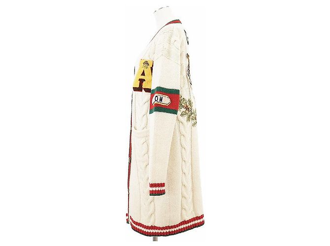 Gucci GUCCY Wollstrickjacke lang Mehrfarben Roh - Ansicht 15