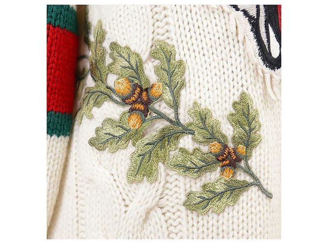 Gucci GUCCY Wollstrickjacke lang Mehrfarben Roh - Ansicht 17