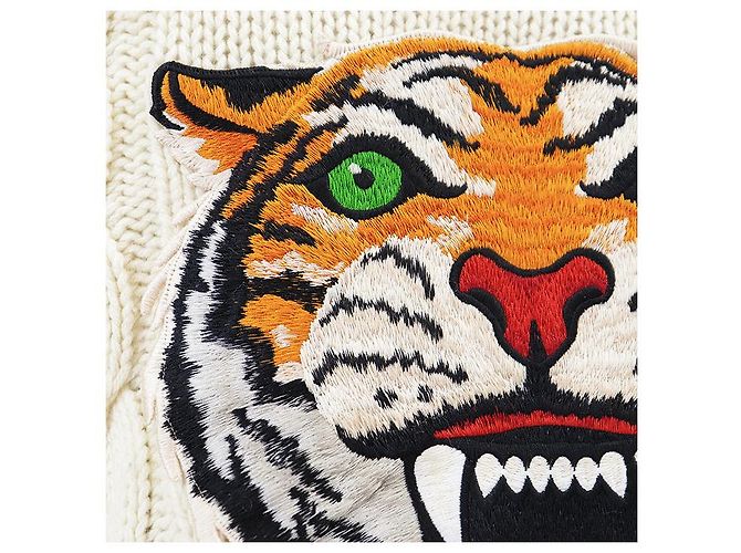 Gucci GUCCY Wollstrickjacke lang Mehrfarben Roh - Ansicht 3