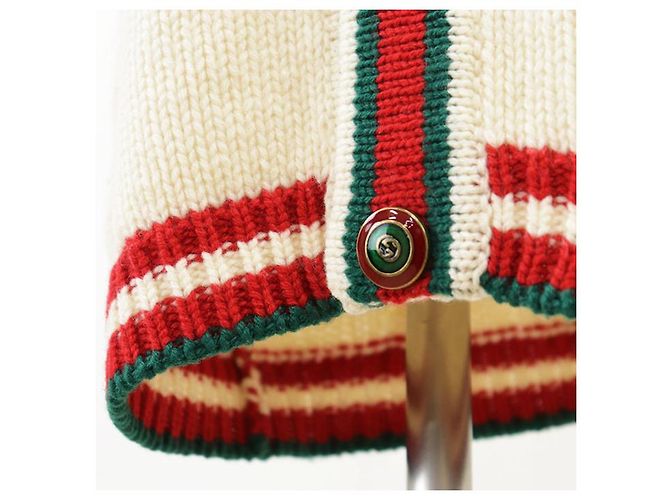Gucci GUCCY Wollstrickjacke lang Mehrfarben Roh - Ansicht 7