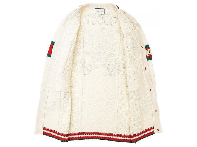 Gucci GUCCY Wollstrickjacke lang Mehrfarben Roh - Ansicht 8