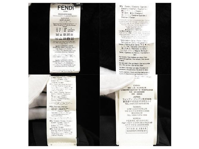 Fendi FF Logo ROMA Bestickte Lammlederjacke Schwarz Golden - Ansicht 10