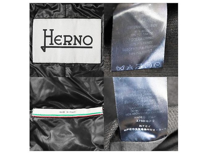 Autre Marque Abrigo de lana y plumón Herno Negro Azul marino - vista 10