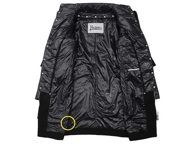 Autre Marque Abrigo de lana y plumón Herno Negro Azul marino - vista 6