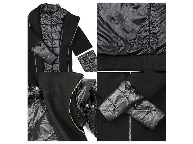 Autre Marque Abrigo de lana y plumón Herno Negro Azul marino - vista 7