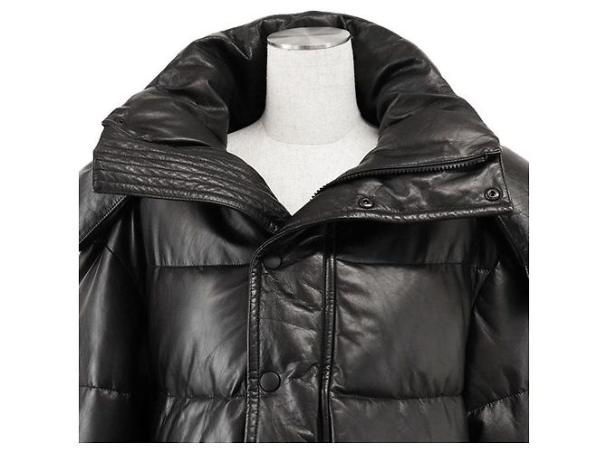Chaqueta Down 2way de piel de becerro Balenciaga Negro - vista 3