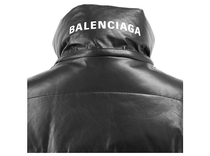 Chaqueta Down 2way de piel de becerro Balenciaga Negro - vista 7
