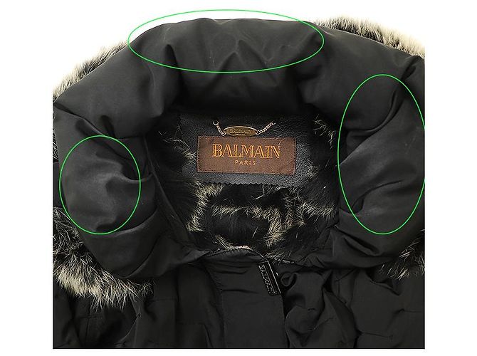 Autre Marque Balmain Fox Fur Down 2way Jacket Black - view 5