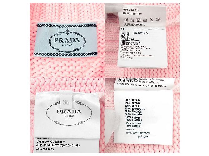 Chaleco de punto corto Prada Chaleco de punto de algodón Rosa - vista 10