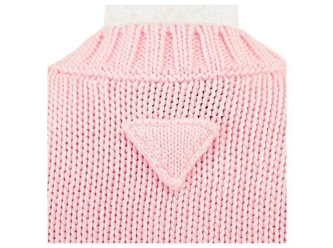 Chaleco de punto corto Prada Chaleco de punto de algodón Rosa - vista 8