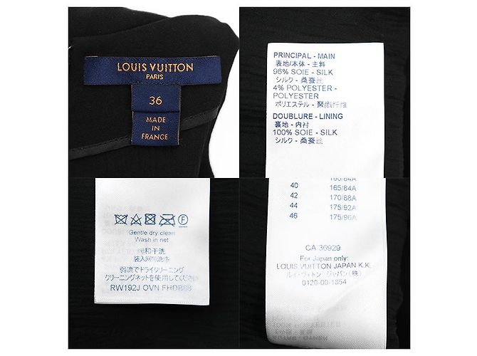 Louis Vuitton Seidenchiffon-Kleid Schwarz - Ansicht 10