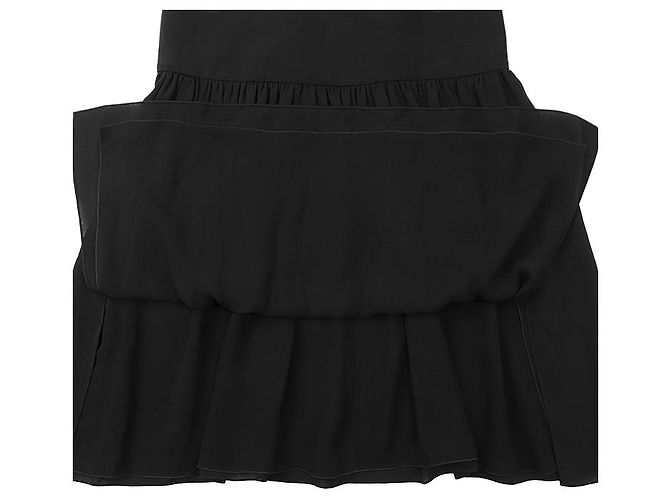 Louis Vuitton Seidenchiffon-Kleid Schwarz - Ansicht 11