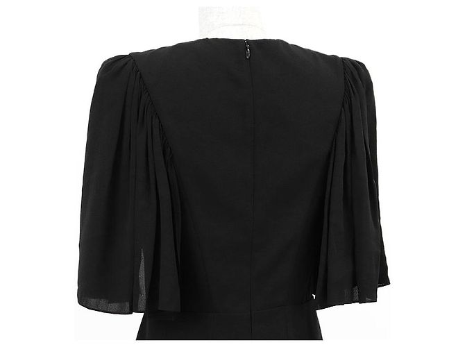 Louis Vuitton Seidenchiffon-Kleid Schwarz - Ansicht 14