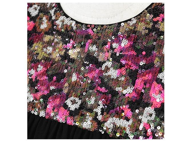 Louis Vuitton Seidenchiffon-Kleid Schwarz - Ansicht 2