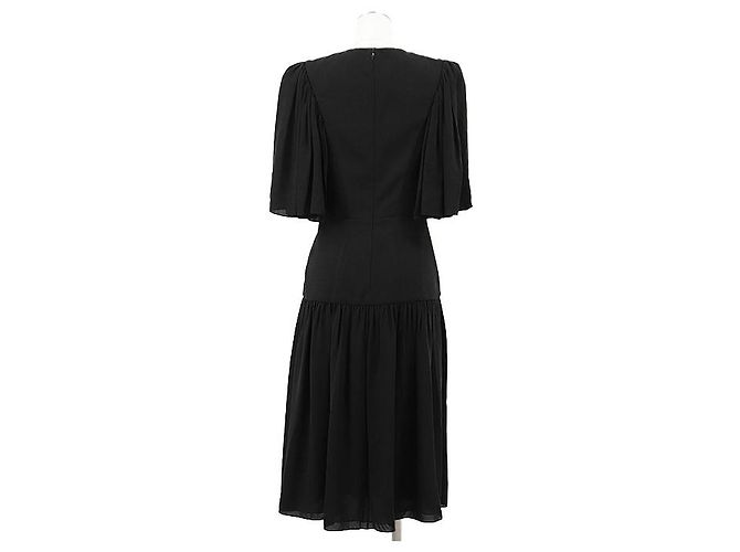 Louis Vuitton Seidenchiffon-Kleid Schwarz - Ansicht 5