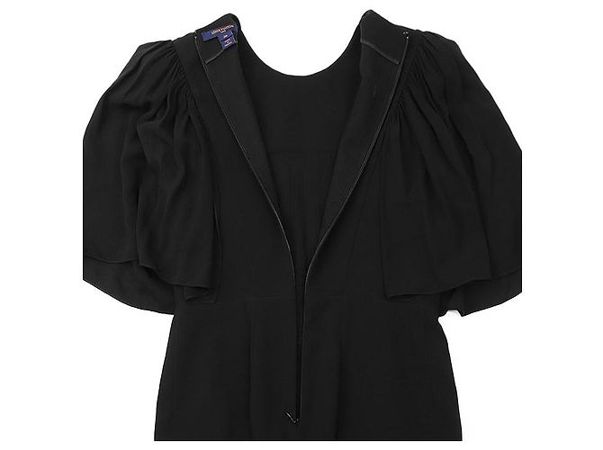 Louis Vuitton Seidenchiffon-Kleid Schwarz - Ansicht 7