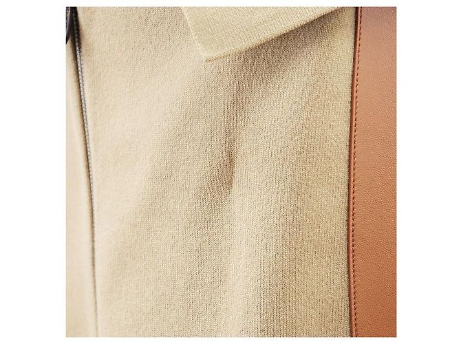 Falda Louis Vuitton de lana, algodón, cachemira y piel de cordero monograma Beige Marrón claro Camello - vista 11