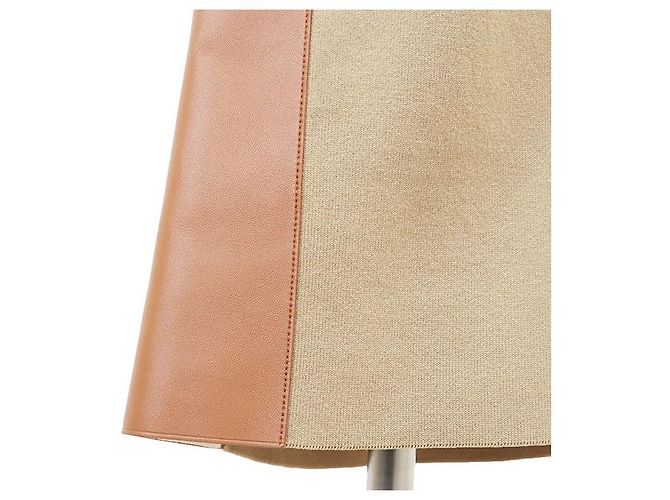 Falda Louis Vuitton de lana, algodón, cachemira y piel de cordero monograma Beige Marrón claro Camello - vista 13