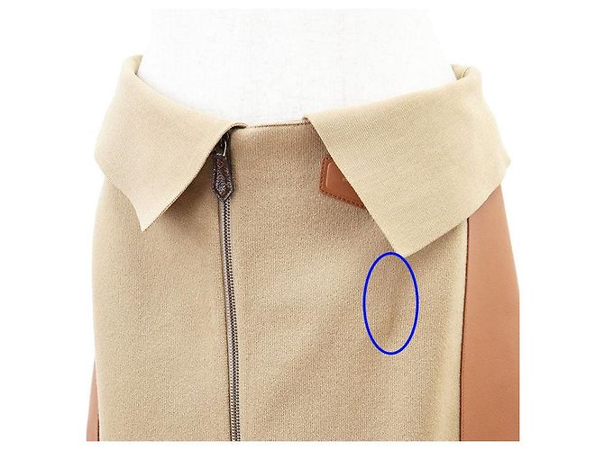 Falda Louis Vuitton de lana, algodón, cachemira y piel de cordero monograma Beige Marrón claro Camello - vista 3
