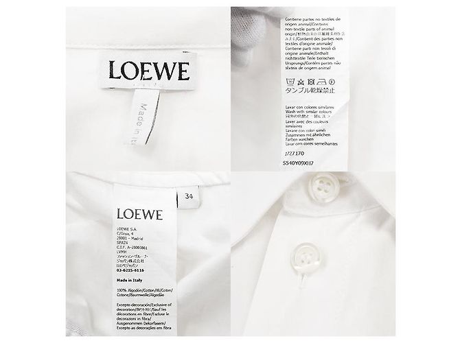 Loewe Besticktes Baumwoll-Hemdkleid Weiß - Ansicht 10