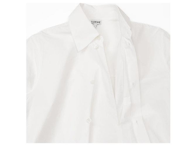 Loewe Besticktes Baumwoll-Hemdkleid Weiß - Ansicht 7