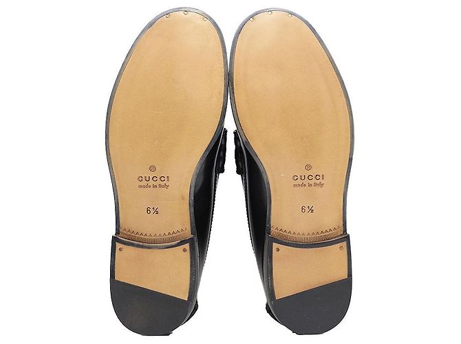 Mocassini in pelle Gucci GG Supreme monogrammati Nero Grigio antracite - vista 9