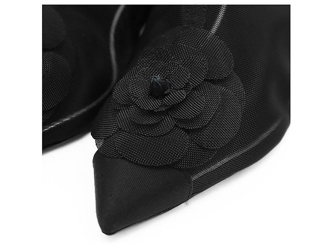 Chanel G34544 Camellia Nylon Mesh Stiefeletten Schwarz - Ansicht 2