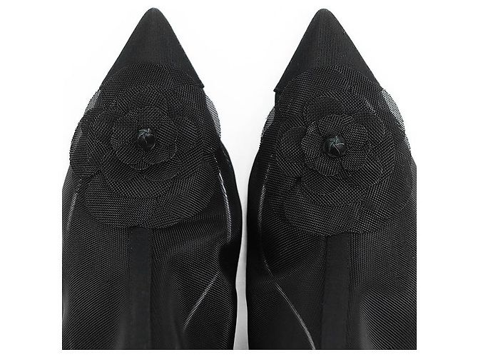 Chanel G34544 Camellia Nylon Mesh Stiefeletten Schwarz - Ansicht 6