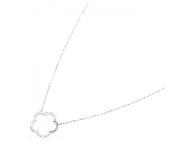 Autre Marque Collana a fiore in diamanti e oro bianco K10 Argento - vista 2