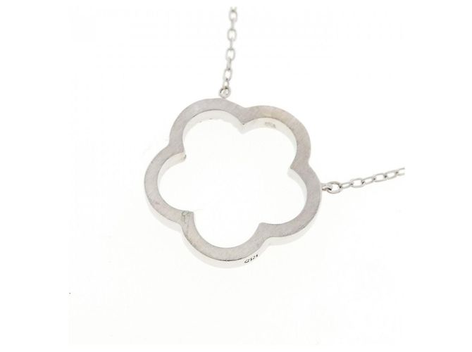 Autre Marque Collana a fiore in diamanti e oro bianco K10 Argento - vista 4