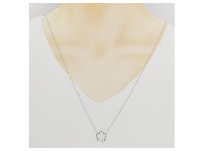 Autre Marque Collana a fiore in diamanti e oro bianco K10 Argento - vista 6