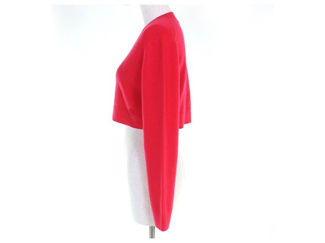 Autre Marque Kurzer Strickpullover mit PATOU Logo-Patch Rot - Ansicht 2
