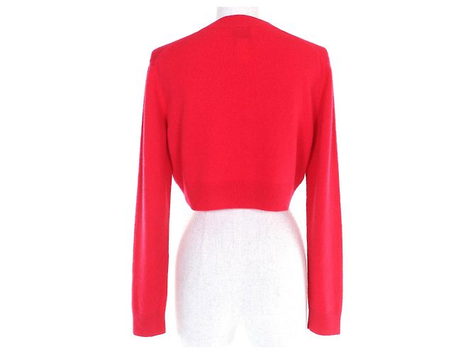 Autre Marque Kurzer Strickpullover mit PATOU Logo-Patch Rot - Ansicht 3
