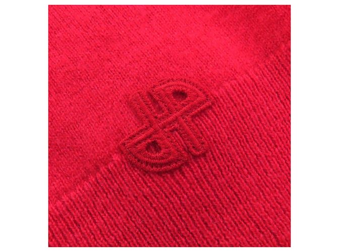 Autre Marque Kurzer Strickpullover mit PATOU Logo-Patch Rot - Ansicht 5
