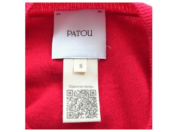 Autre Marque Kurzer Strickpullover mit PATOU Logo-Patch Rot - Ansicht 6