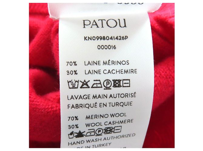 Autre Marque Kurzer Strickpullover mit PATOU Logo-Patch Rot - Ansicht 7