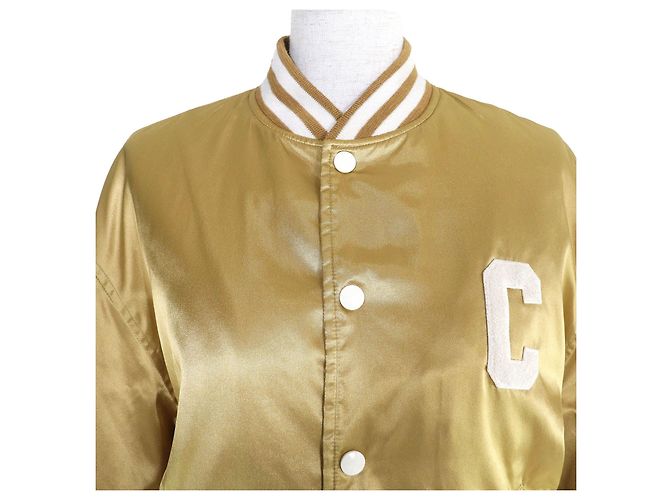 Céline CELINE Blouson Lucky lovers Teddy Jacket Stadium Jacket Dorado - vista 4