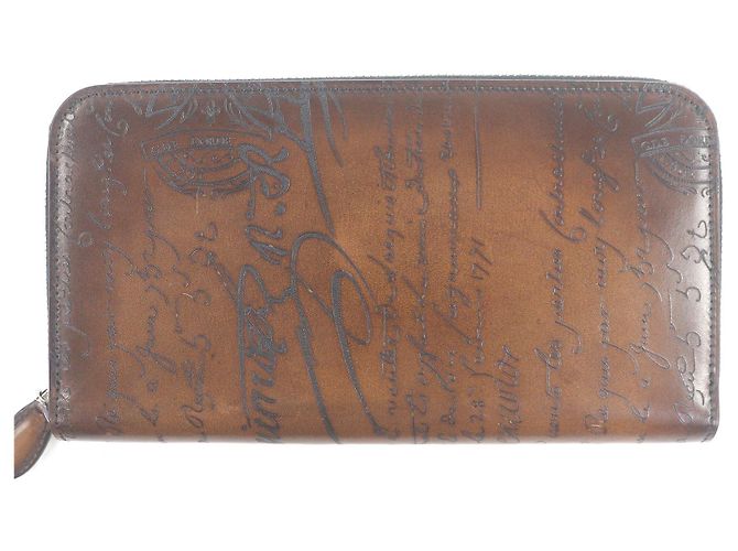 Berluti Itauba Calligraphy Script Long Zip Wallet Braun - Ansicht 3
