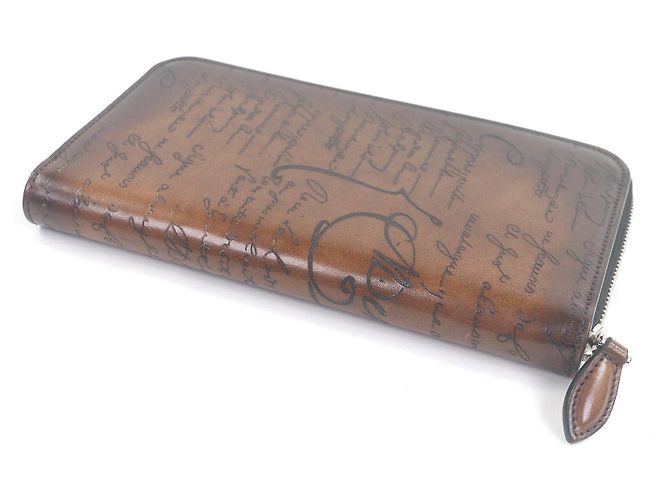 Berluti Itauba Calligraphy Script Long Zip Wallet Braun - Ansicht 4