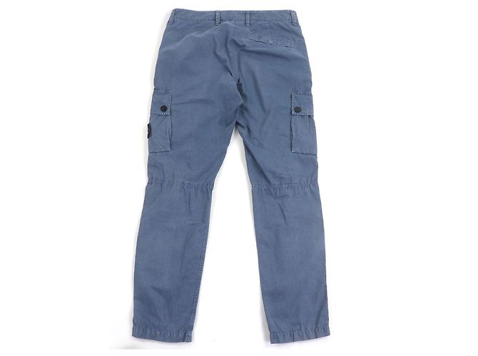 Autre Marque Pantaloni cargo in cotone lavato Stone Island Blu - vista 2