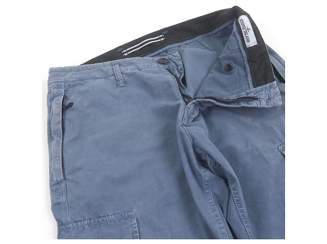 Autre Marque Pantaloni cargo in cotone lavato Stone Island Blu - vista 3