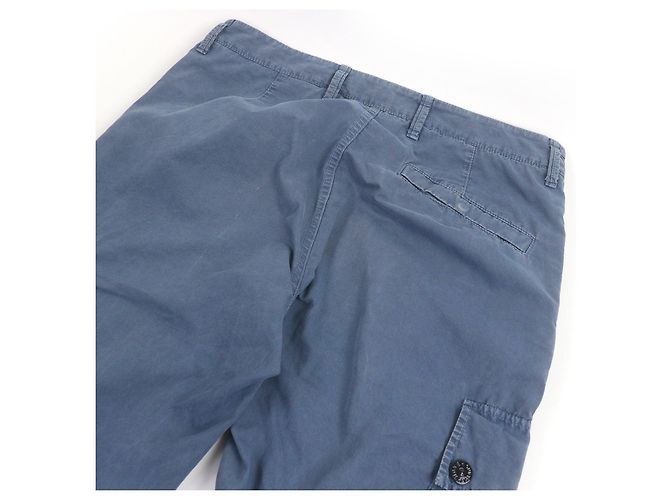 Autre Marque Pantaloni cargo in cotone lavato Stone Island Blu - vista 4