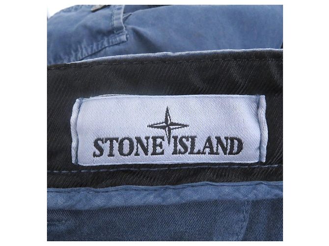 Autre Marque Pantaloni cargo in cotone lavato Stone Island Blu - vista 6