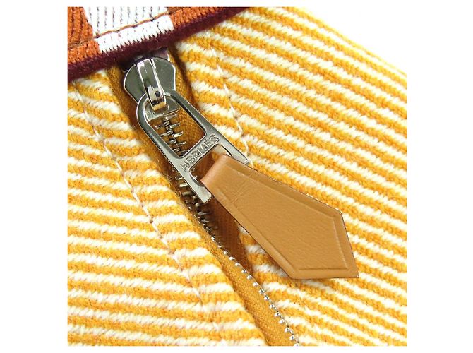 Borsa in tela Hermès BRIDE-A-GM Arancione - vista 11