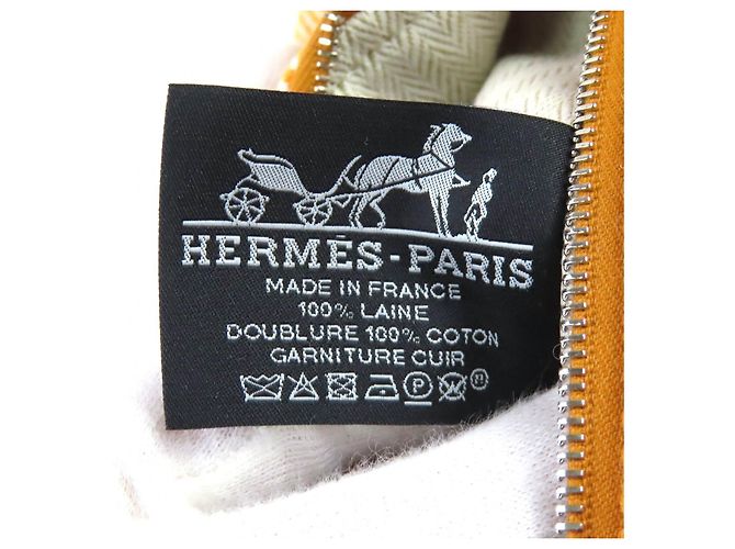 Borsa in tela Hermès BRIDE-A-GM Arancione - vista 12