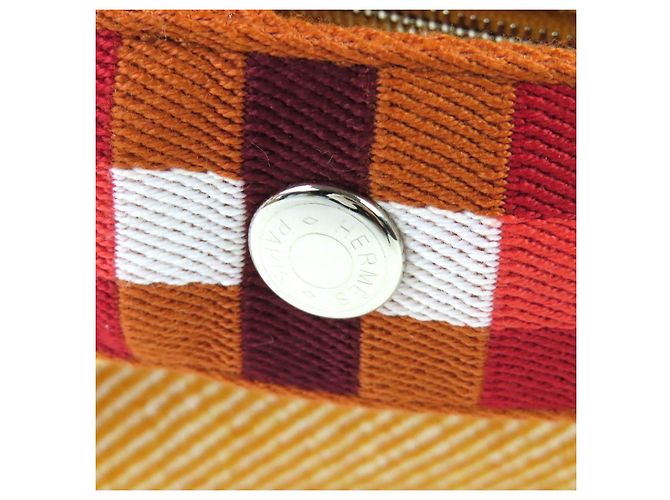 Borsa in tela Hermès BRIDE-A-GM Arancione - vista 9