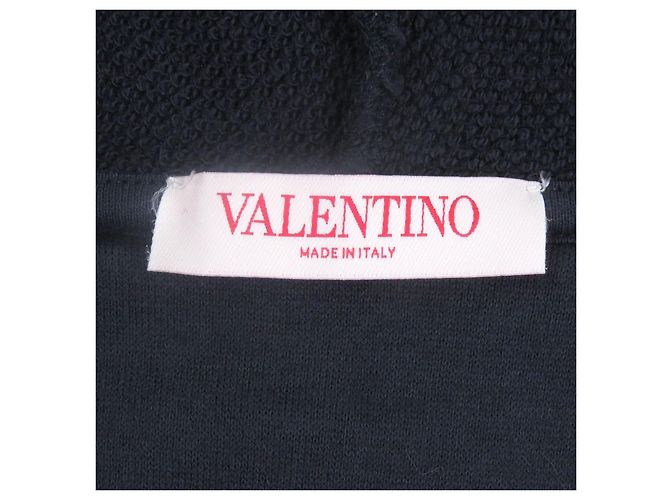 Valentino Logo-Print Baumwoll-Hoodie Blau Marineblau - Ansicht 7