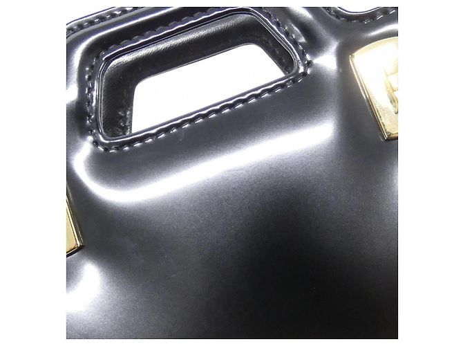 Borsa a tracolla in pelle Salvatore Ferragamo Nero D'oro - vista 6