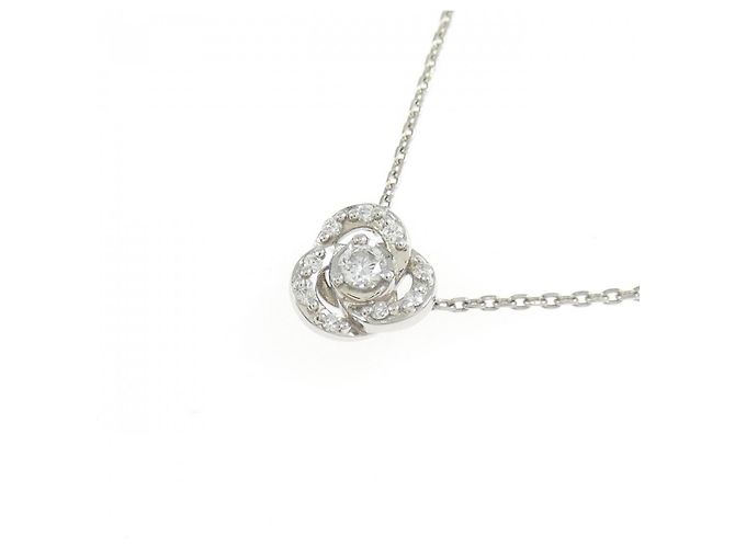 Autre Marque 4C-Platin-Diamant-Halskette Silber - Ansicht 3